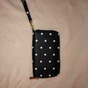 Target black and white polka dot wristlet